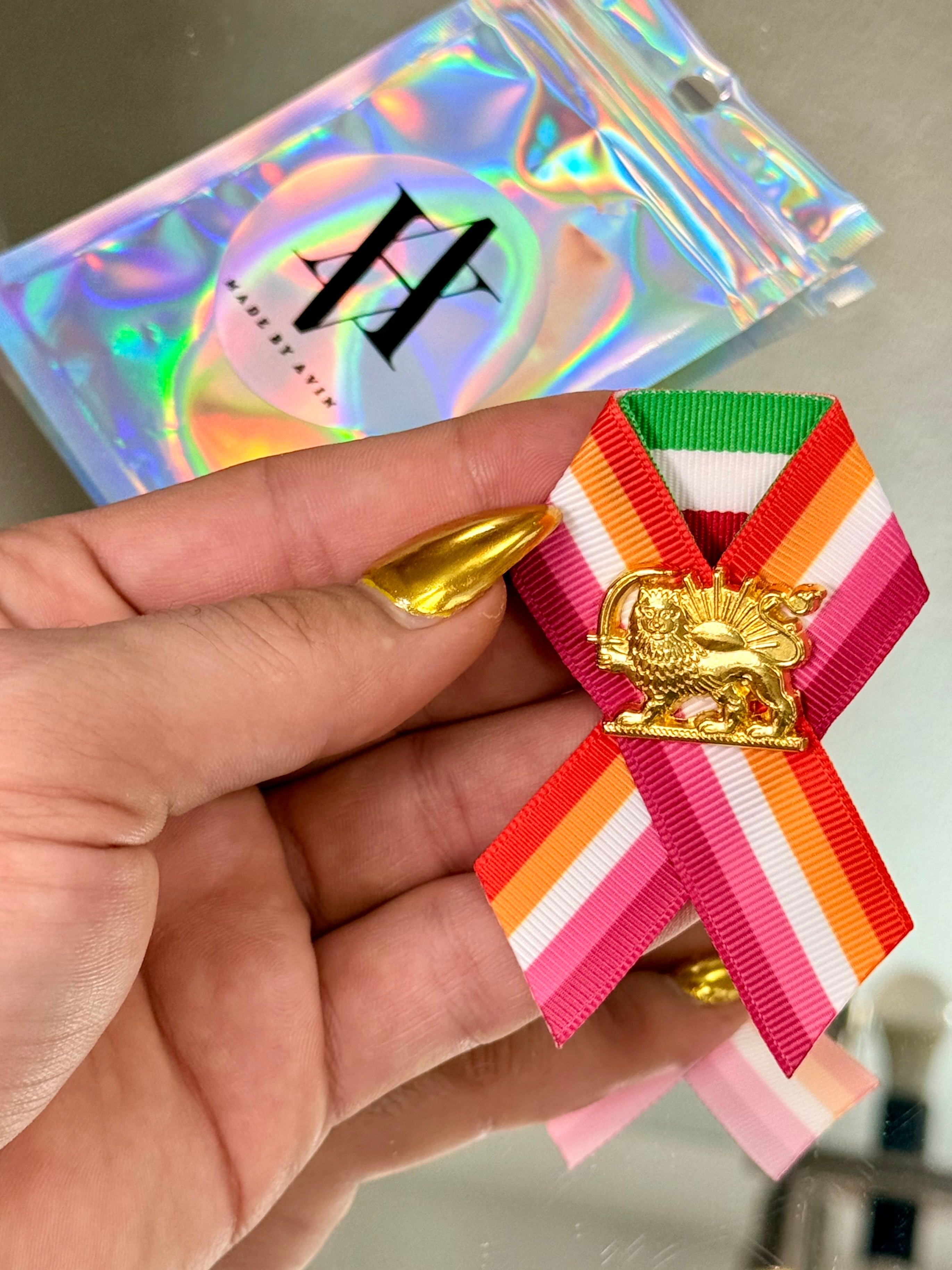 IRAN’s Lesbian _Lion & Sun_ Revolution Pin _ MADE BY AVIN